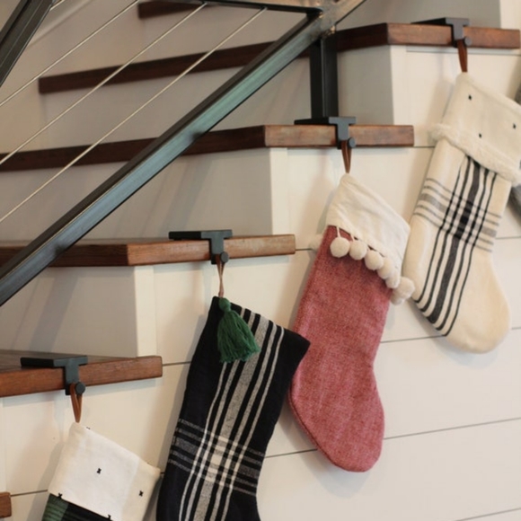 New! HEARTH AND HAND Magnolia Black Stocking Holders set